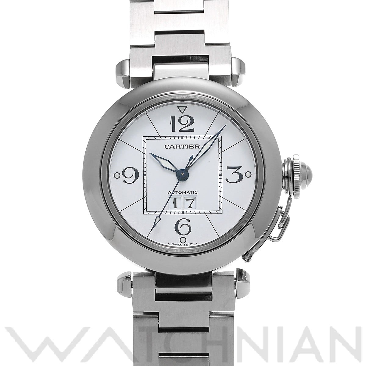 カルティエ / CARTIER パシャC ビッグデイト W31055M7 ホワイト ユニセックス 時計 【中古】【wristwatch】