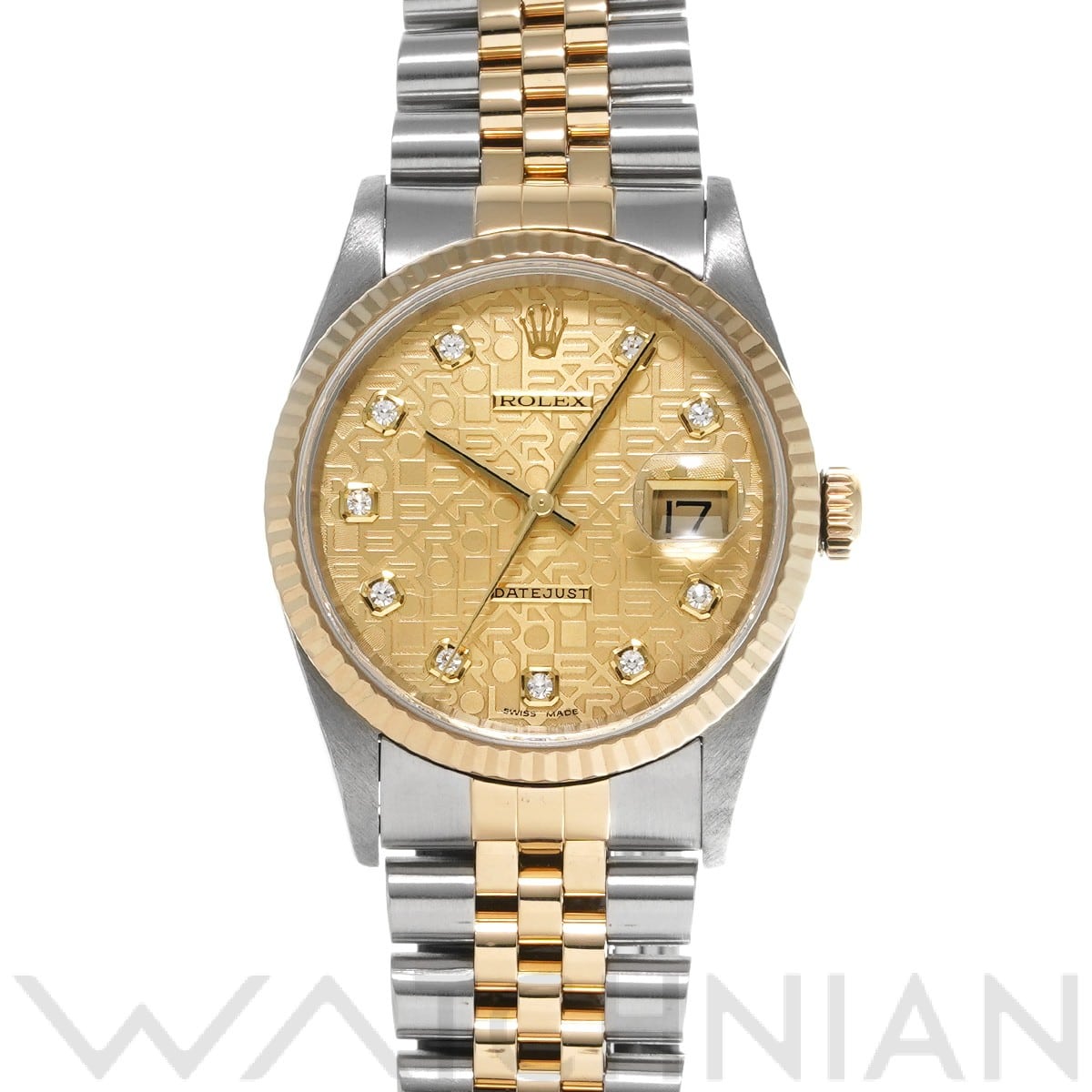 ロレックス デイトジャスト 16233G シャンパンコンピュータ/ダイヤモンド メンズ 時計 【中古】【wristwatch】