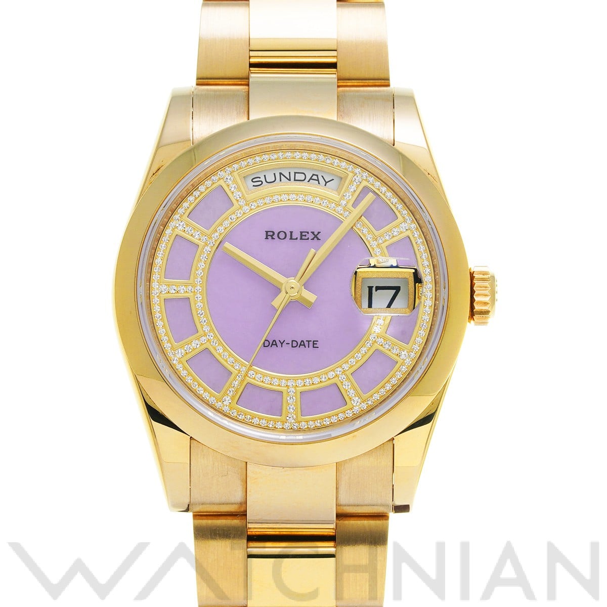 ロレックス デイデイト 36 118208 ラベンダージェイド/ダイヤモンド メンズ 時計 【中古】【wristwatch】