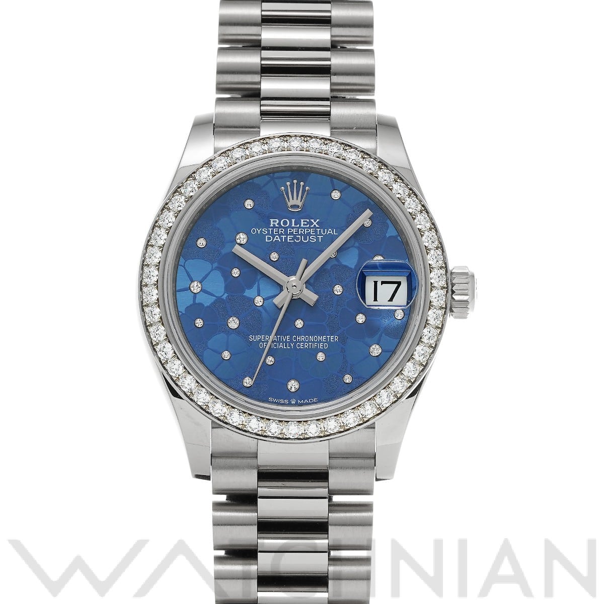 ロレックス デイトジャスト 31 278289RBR アズーロブルー フローラルモチーフ/ダイヤモンド ユニセックス 時計 【中古】【wristwatch】
