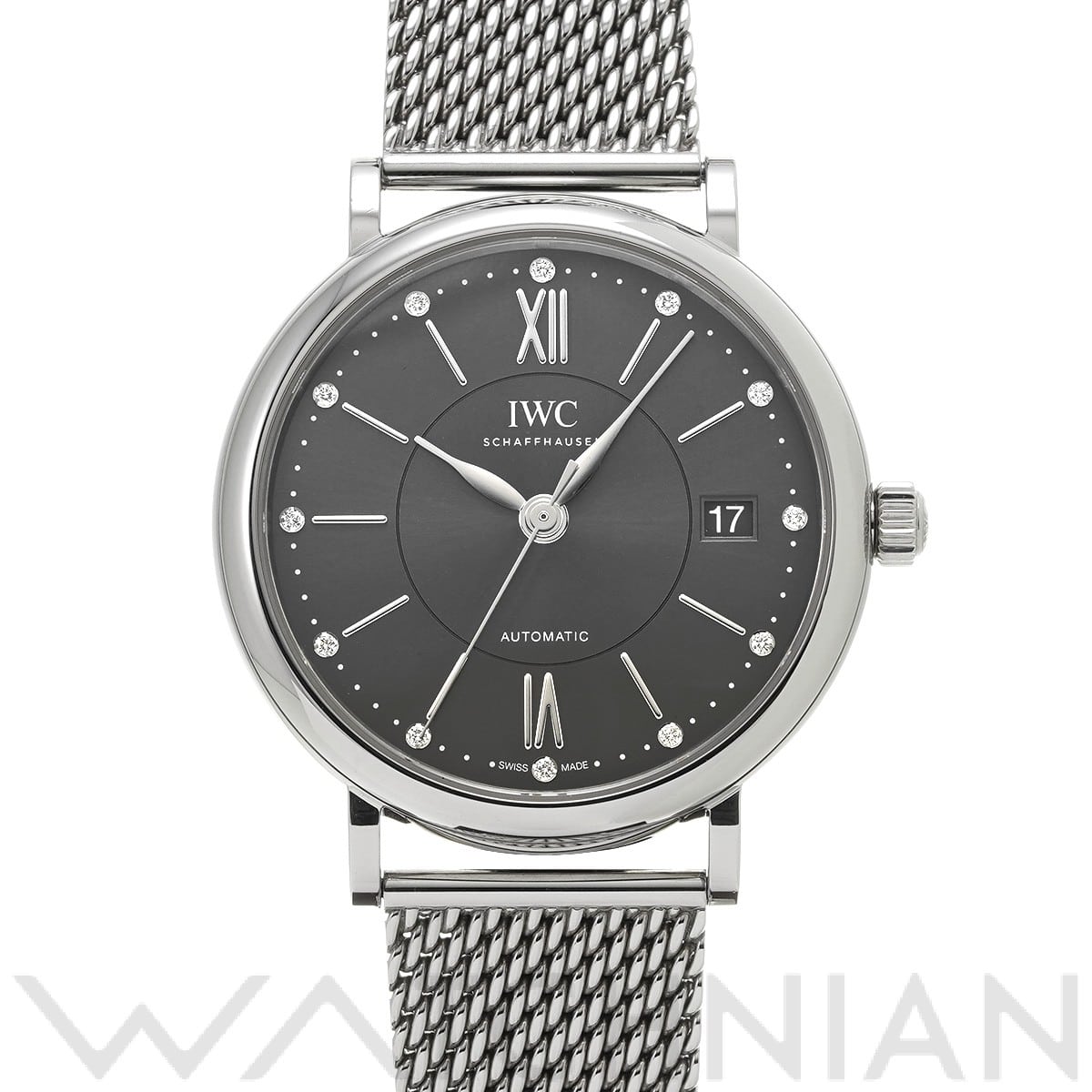 IWC ポートフィノ オートマティック 37 IW458110 スレートグレー/ダイヤモンド メンズ 時計 【中古】【wristwatch】