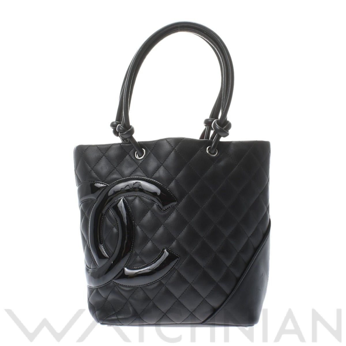 シャネル / CHANEL カンボンライン ミディアムトート ブラック/シルバー金具 A25167 カーフスキン レディース バッグ 【中古】【bag】