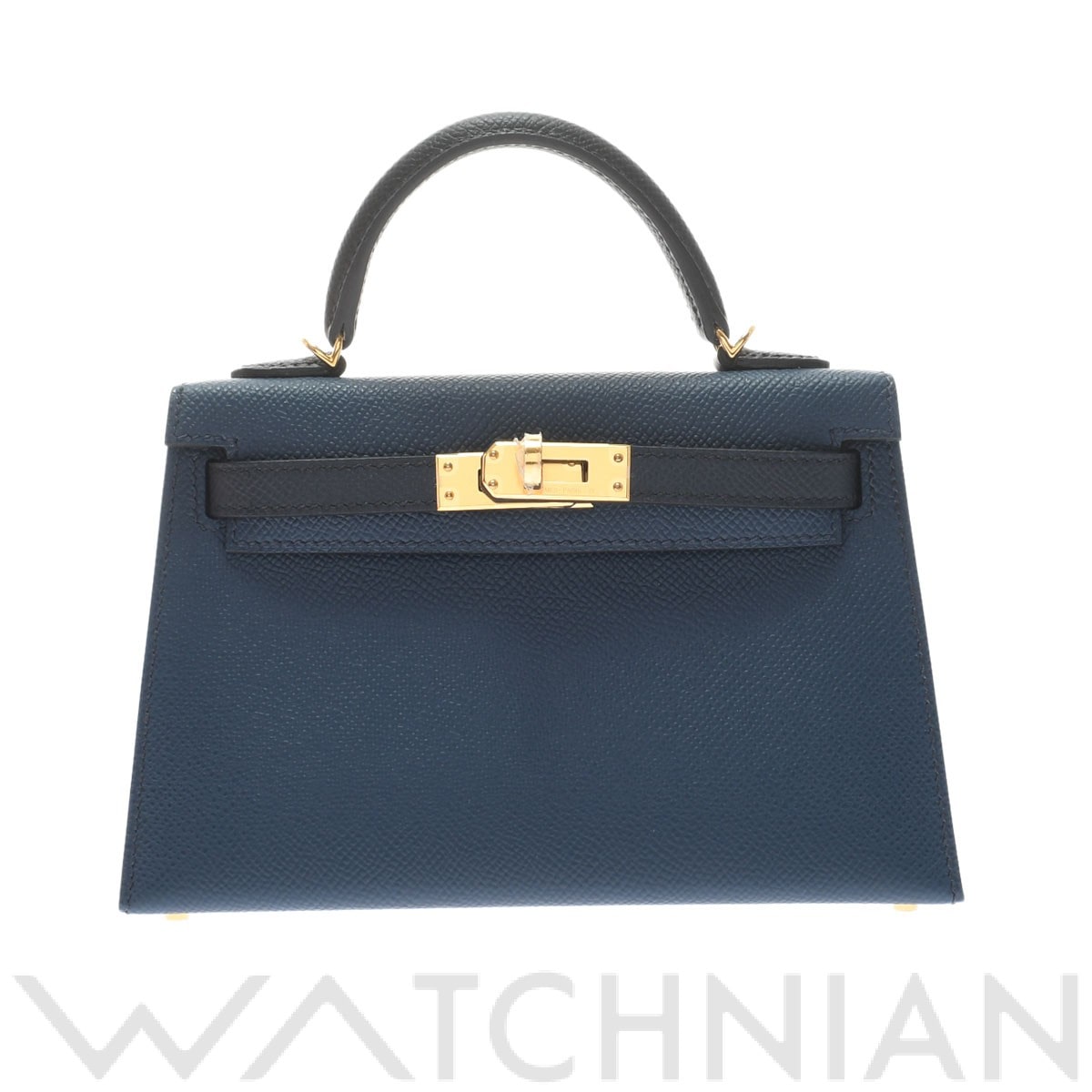 エルメス / HERMES ミニケリー2 トリコロール ブルードブリュス/ブルーインディゴ/ブラック/ゴールド金具 ヴォーエプソン レディース バッグ 【新品】【bag】