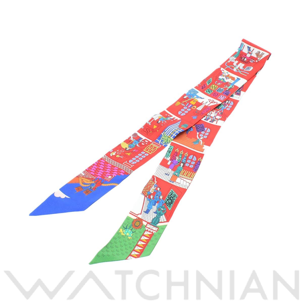 エルメス / HERMES ツイリー MAISON DES CARRES マルチカラー シルク100％ レディース 【中古】【other】