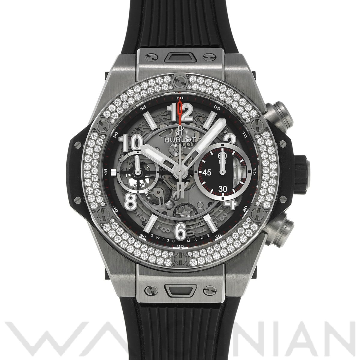 ウブロ / HUBLOT ビッグバン ウニコ チタニウム ダイヤモンド 441.NX.1170.RX.1104 マットブラックスケルトン メンズ 時計 【中古】【wristwatch】