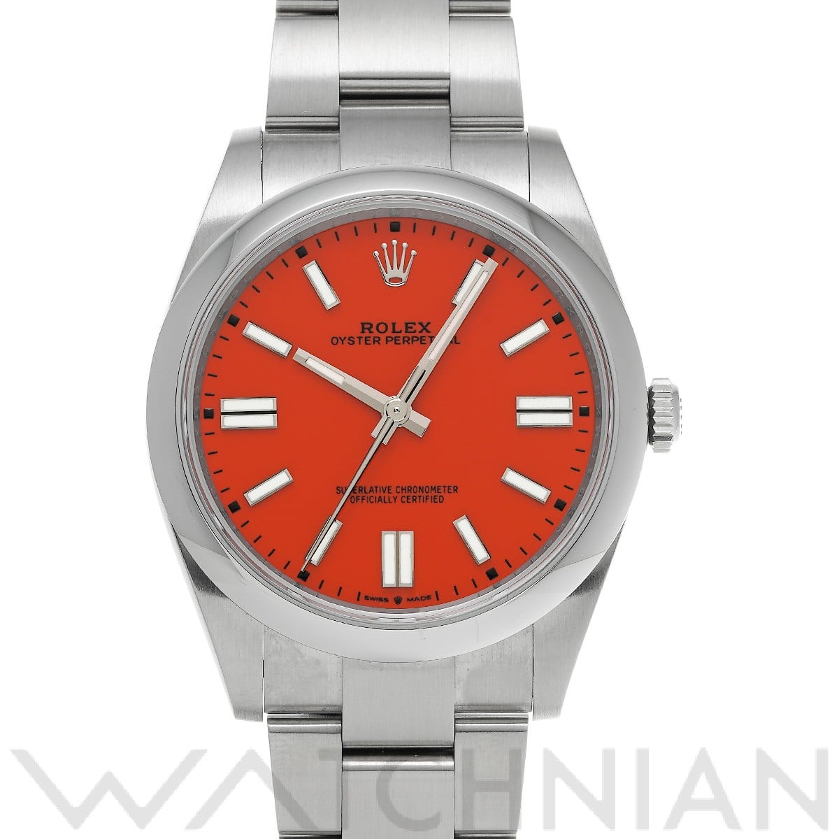 ロレックス オイスターパーペチュアル 41 124300 コーラルレッド メンズ 時計 【中古】【wristwatch】