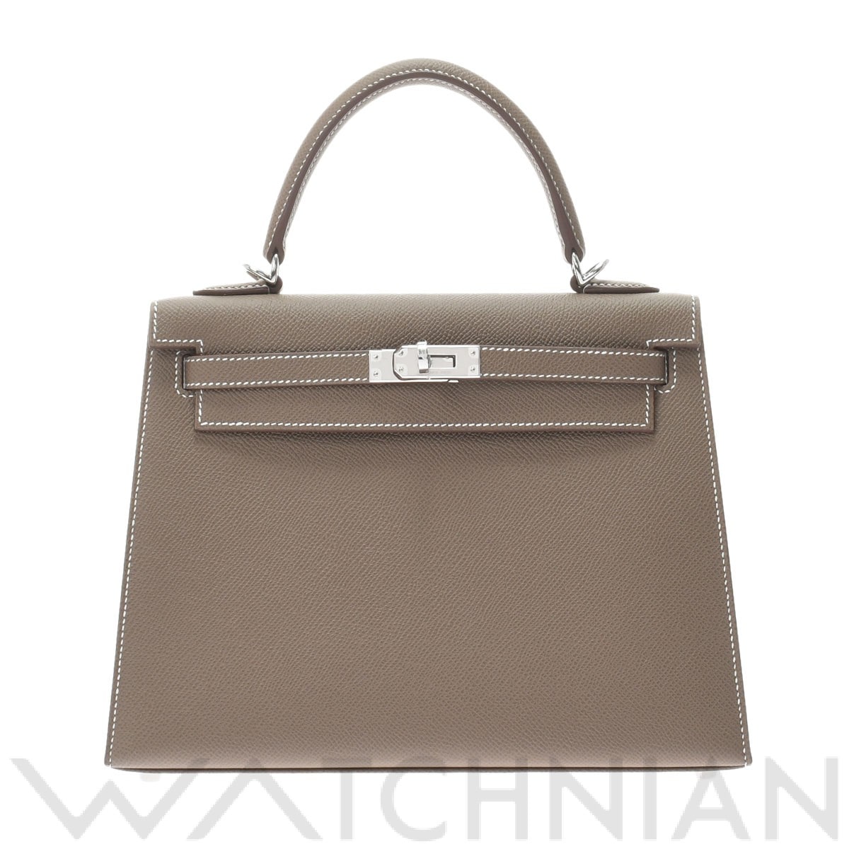 エルメス / HERMES ケリー25 外縫い エトゥープ/パラジウム金具 ヴォーエプソン レディース バッグ 【新品】【bag】