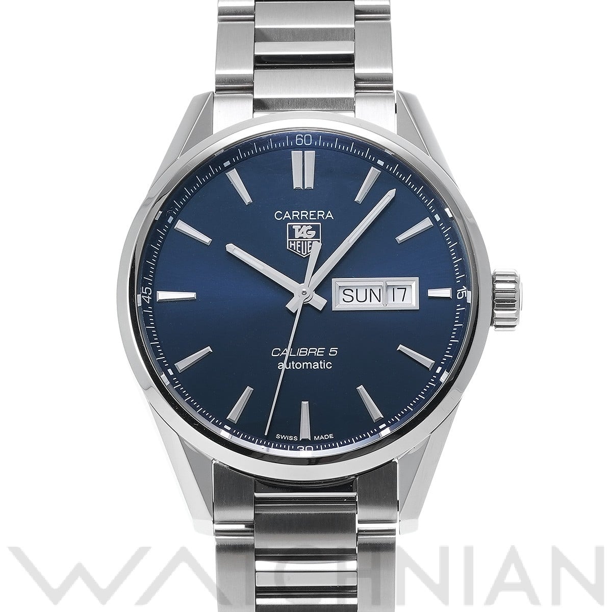 タグ ホイヤー / TAG HEUER カレラ キャリバー5 デイデイト WAR201E.BA0723 ブルー メンズ 時計 【中古】【wristwatch】