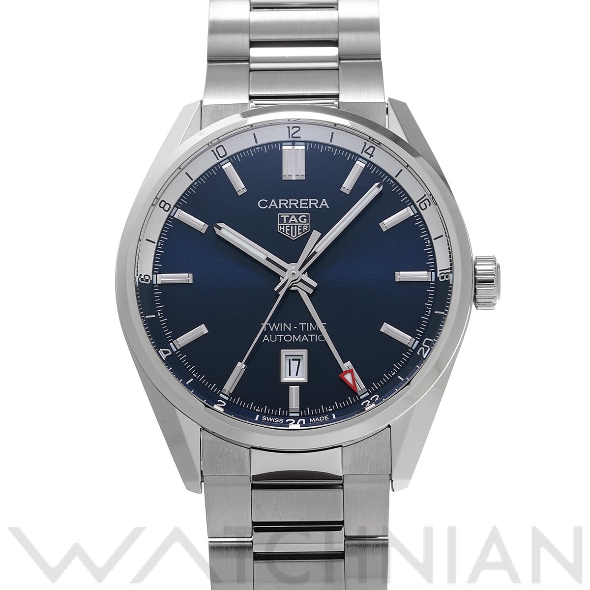 タグ ホイヤー / TAG HEUER カレラ キャリバー7 ツインタイム WBN201A.BA0640 ブルー メンズ 時計 【中古】【wristwatch】