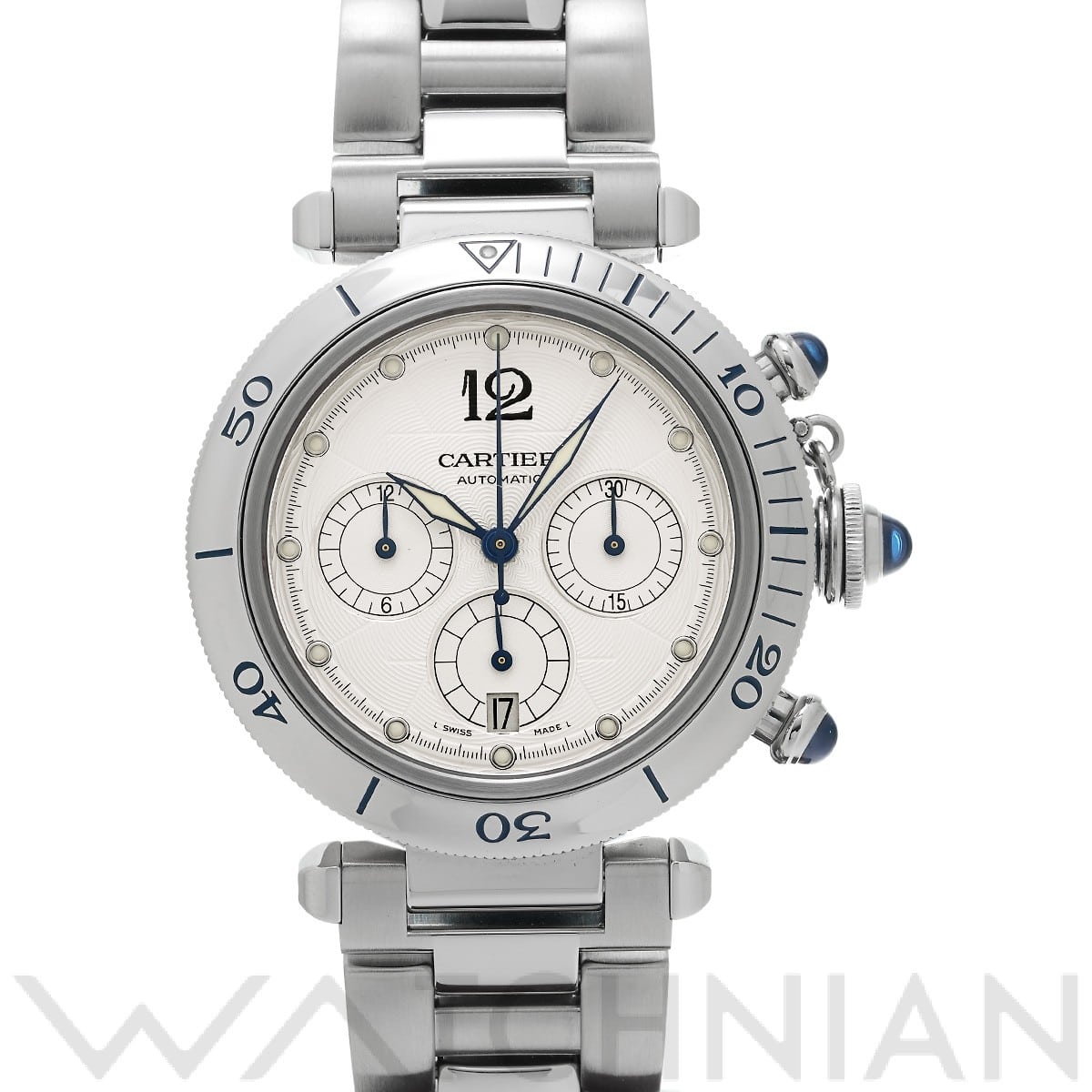 カルティエ / CARTIER パシャ ドゥ カルティエ クロノグラフ 38mm W31030H3 シルバー メンズ 時計 【中古】【wristwatch】