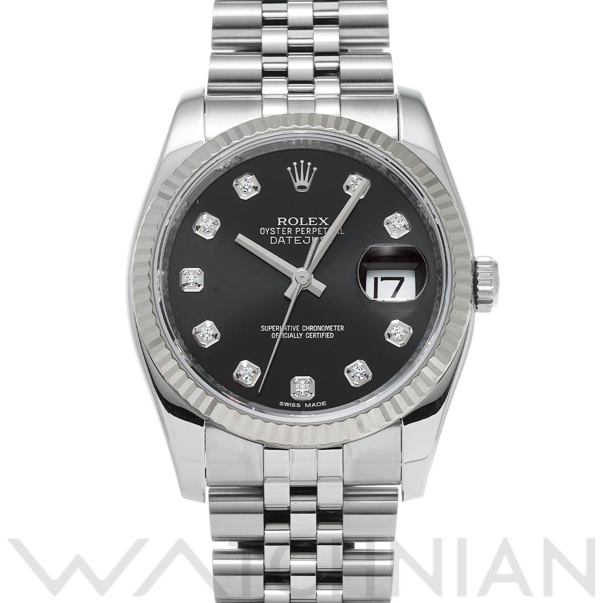 ロレックス デイトジャスト 36 116234G ブラック/ダイヤモンド メンズ 時計 【中古】【wristwatch】