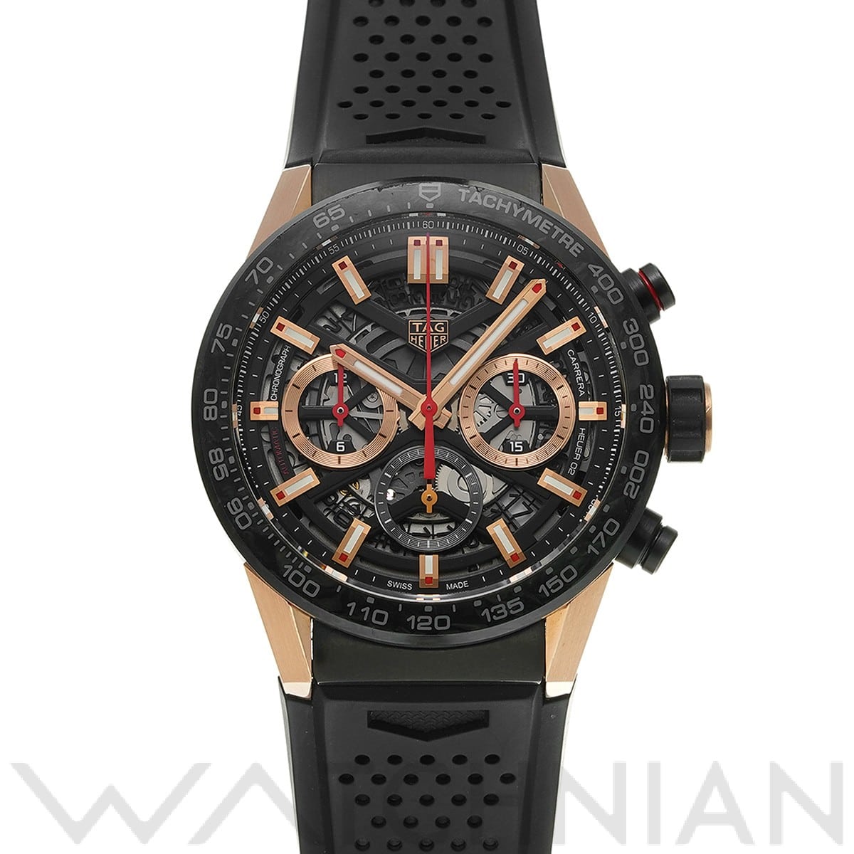 タグ ホイヤー / TAG HEUER カレラ キャリバーホイヤー02 クロノグラフ CBG2052.FT6143 ブラック メンズ 時計 【中古】【wristwatch】