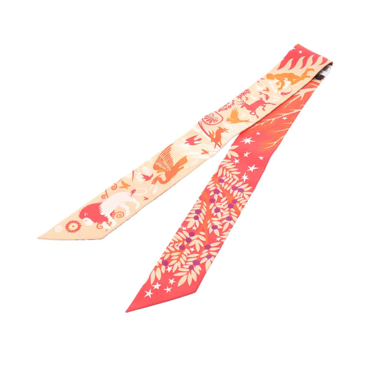 エルメス / HERMES ツイリー LE CHARME D ORPHEE バーミリオン/ベージュ 063702S シルク100％ レディース 【新品】【other】