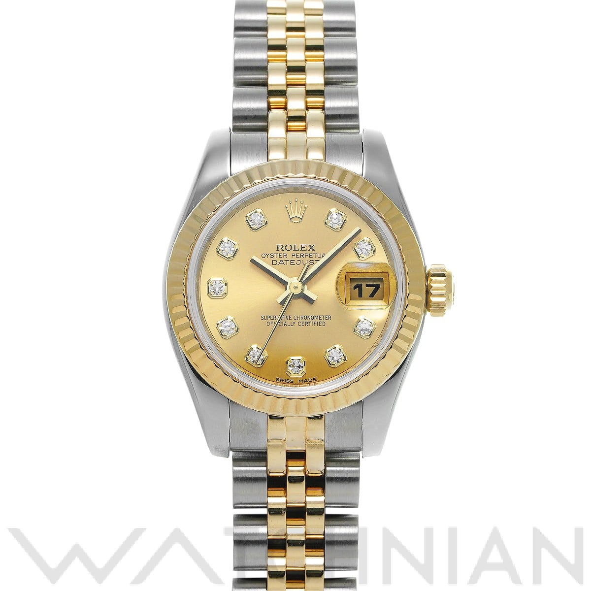 ロレックス レディ デイトジャスト 26 179173G シャンパン/ダイヤモンド レディース 時計 【中古】【wristwatch】