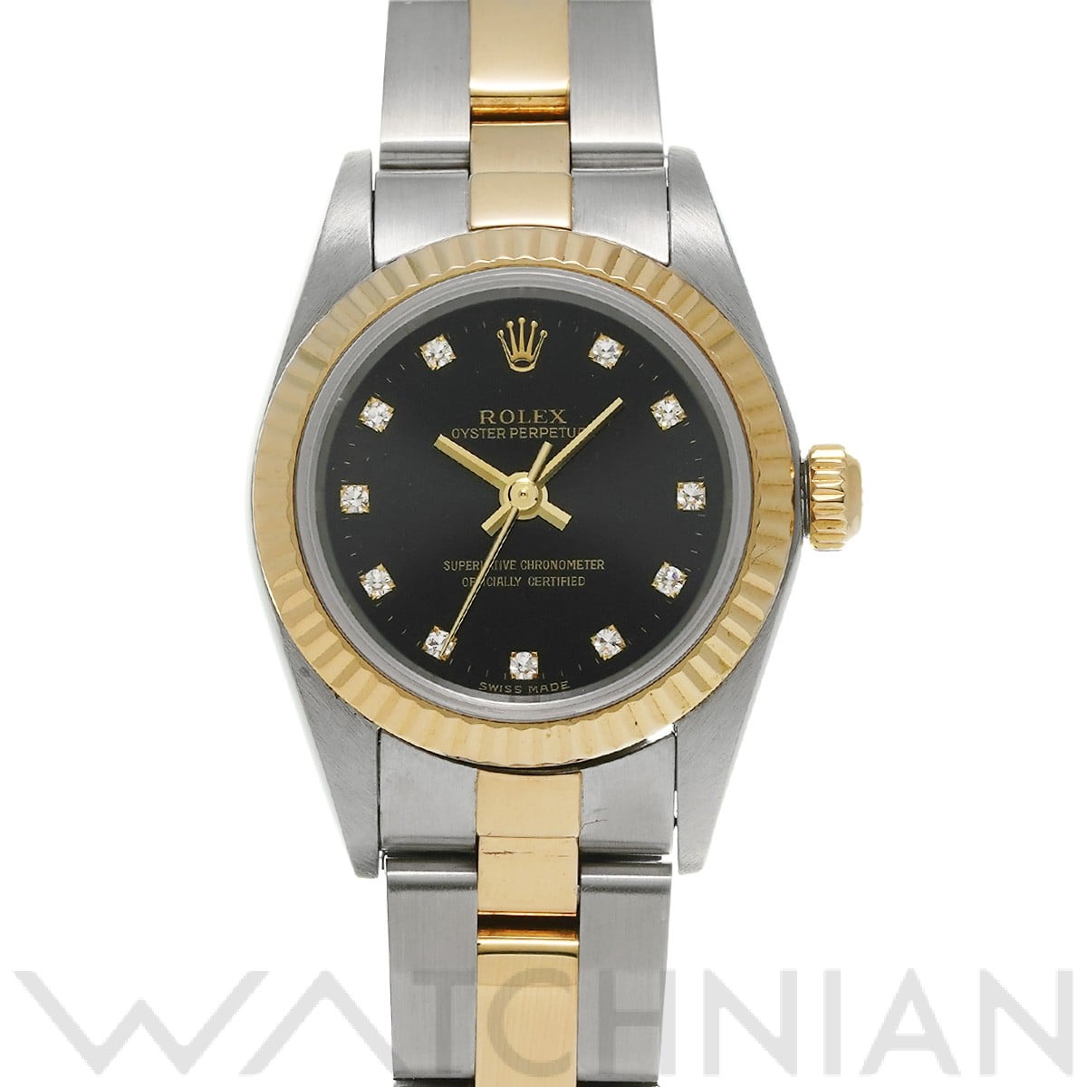 ロレックス / ROLEX オイスターパーペチュアル 76193G ブラック/ダイヤモンド レディース 時計 【中古】【wristwatch】