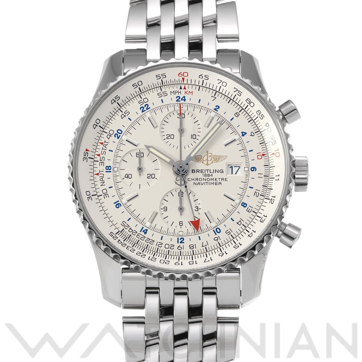 ブライトリング / BREITLING ナビタイマー ワールド A2432212/G571 シルバー メンズ 時計 【中古】【wristwatch】