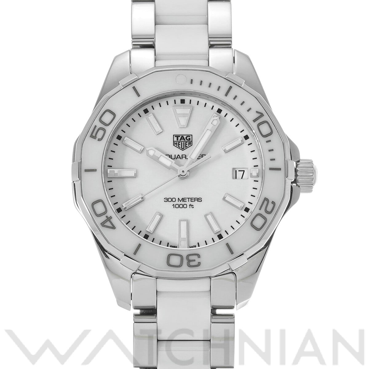 タグ ホイヤー / TAG HEUER アクアレーサー クォーツ WAY131B.BA0914 ホワイト レディース 時計 【中古】【wristwatch】
