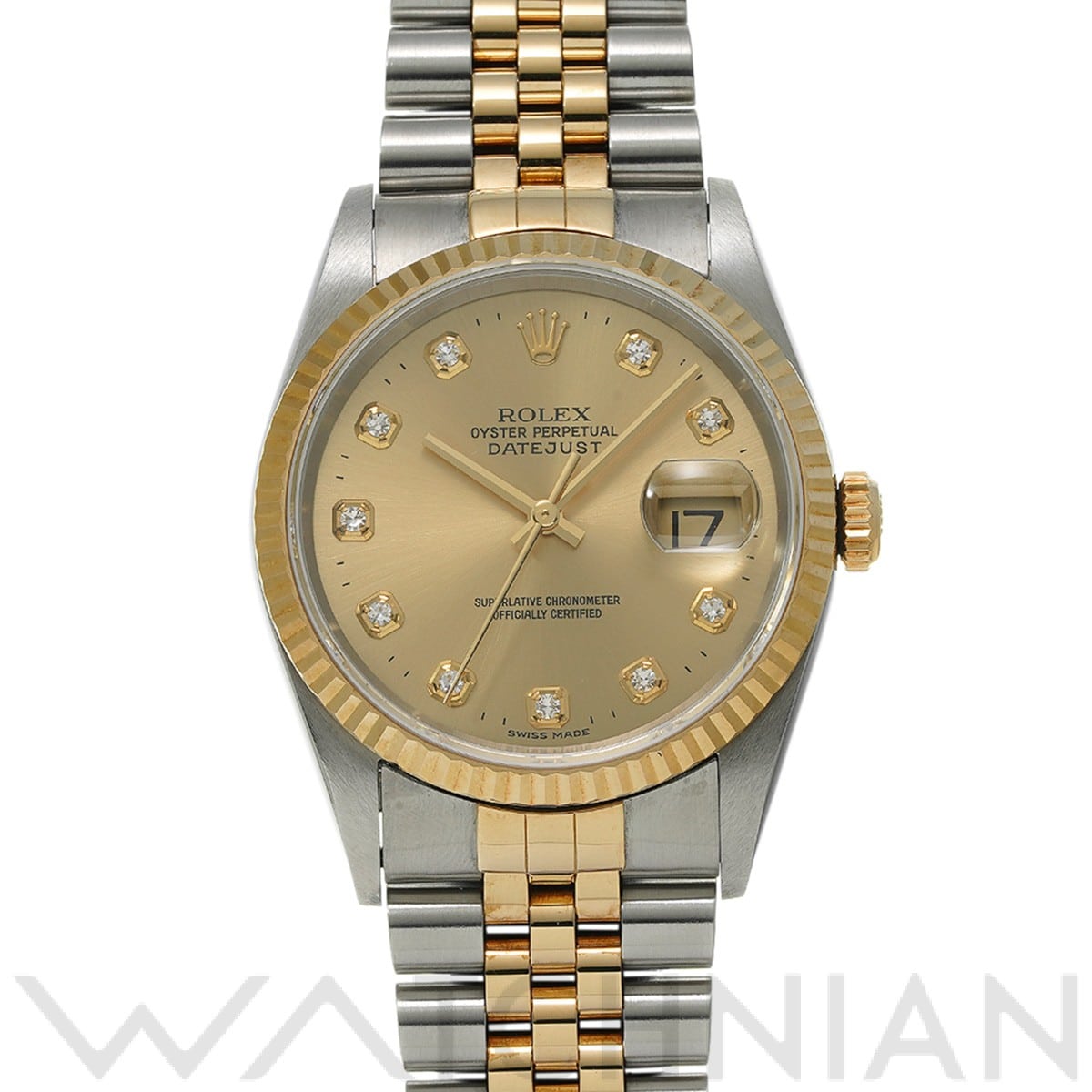ロレックス デイトジャスト 16233G シャンパン/ダイヤモンド メンズ 時計 【中古】【wristwatch】
