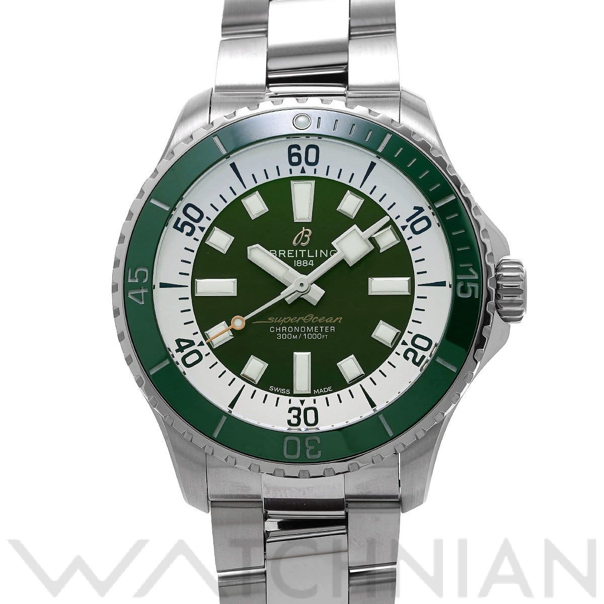 ブライトリング スーパーオーシャン オートマチック 44 A17376A31L1A1 グリーン メンズ 時計 【中古】【wristwatch】