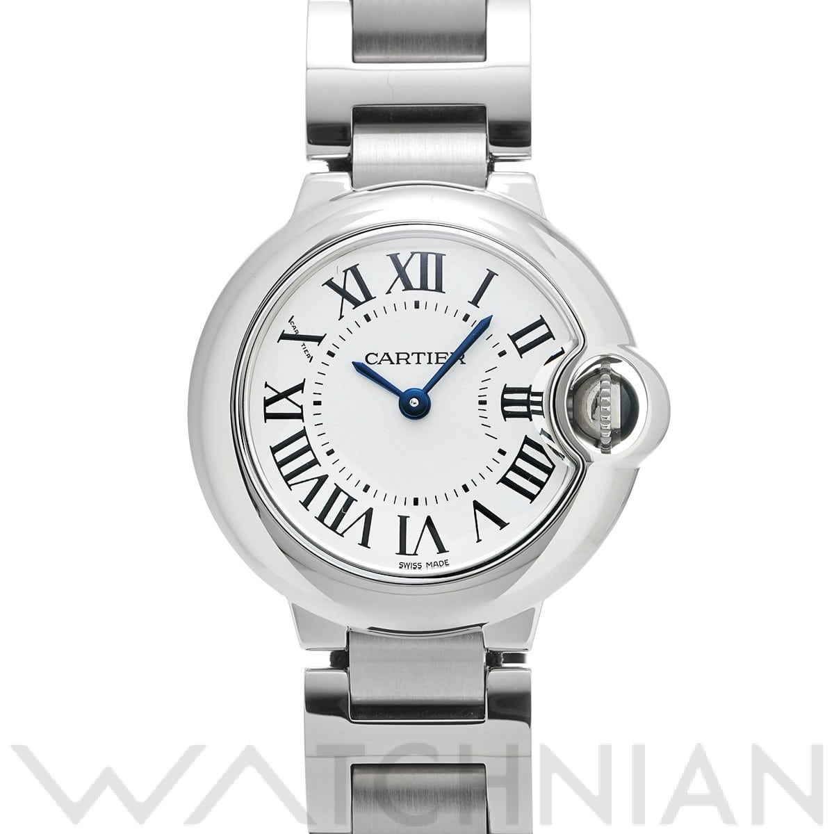 カルティエ バロンブルー ドゥ カルティエ 28mm W69010Z4 シルバー レディース 時計 【中古】【wristwatch】