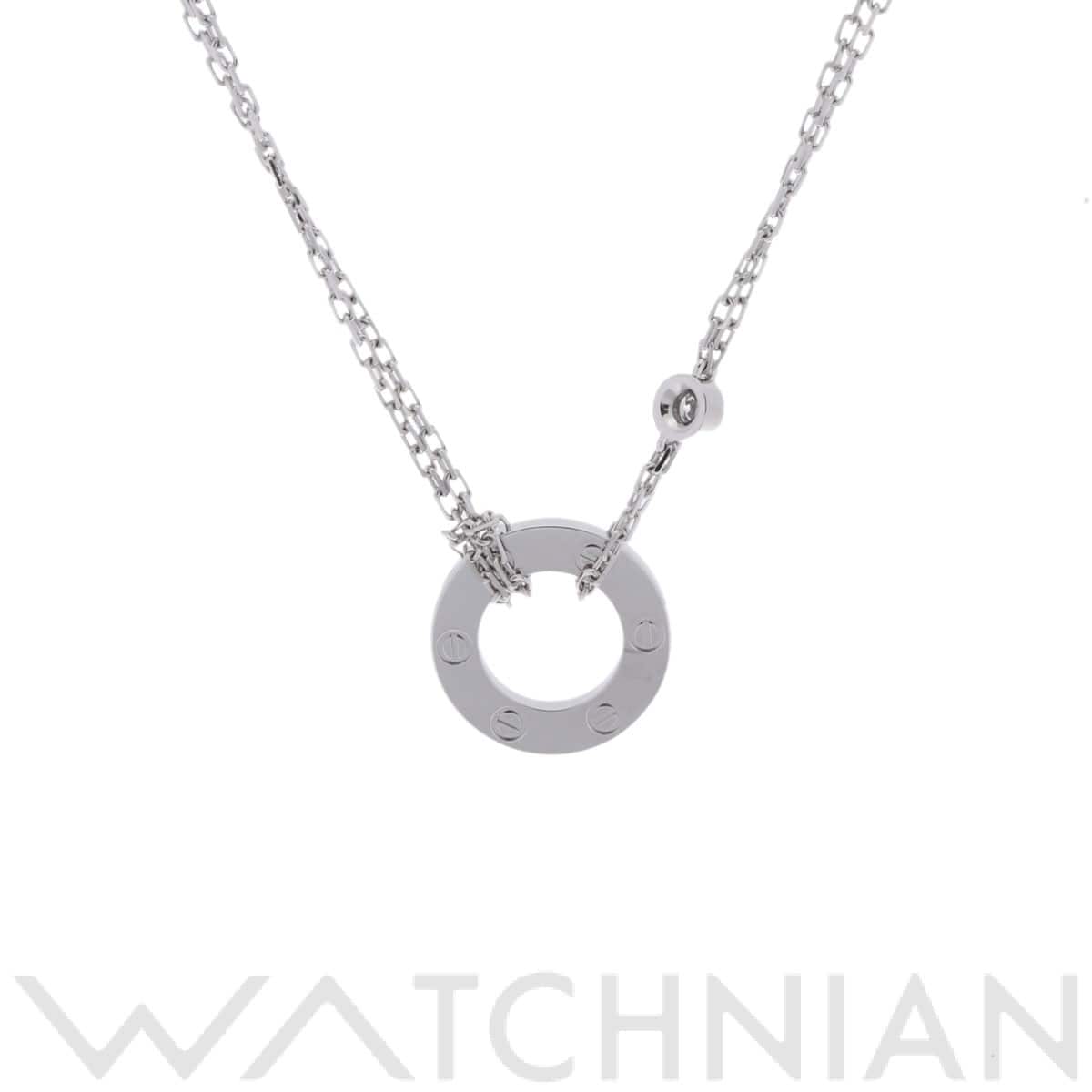 カルティエ ラブサークル ネックレス 2PD シルバー K18ホワイトゴールド WG レディース ジュエリー 【中古】【jewelry】