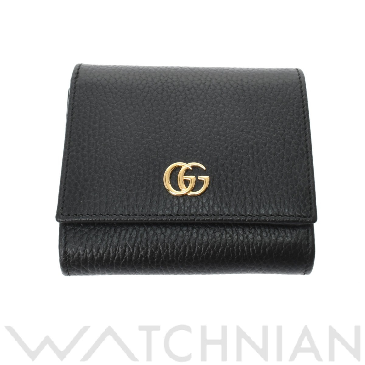 グッチ / GUCCI ミディアムウォレット ダブルG ブラック/ゴールド金具 598587 レザー レディース 財布 【未使用】【purse】