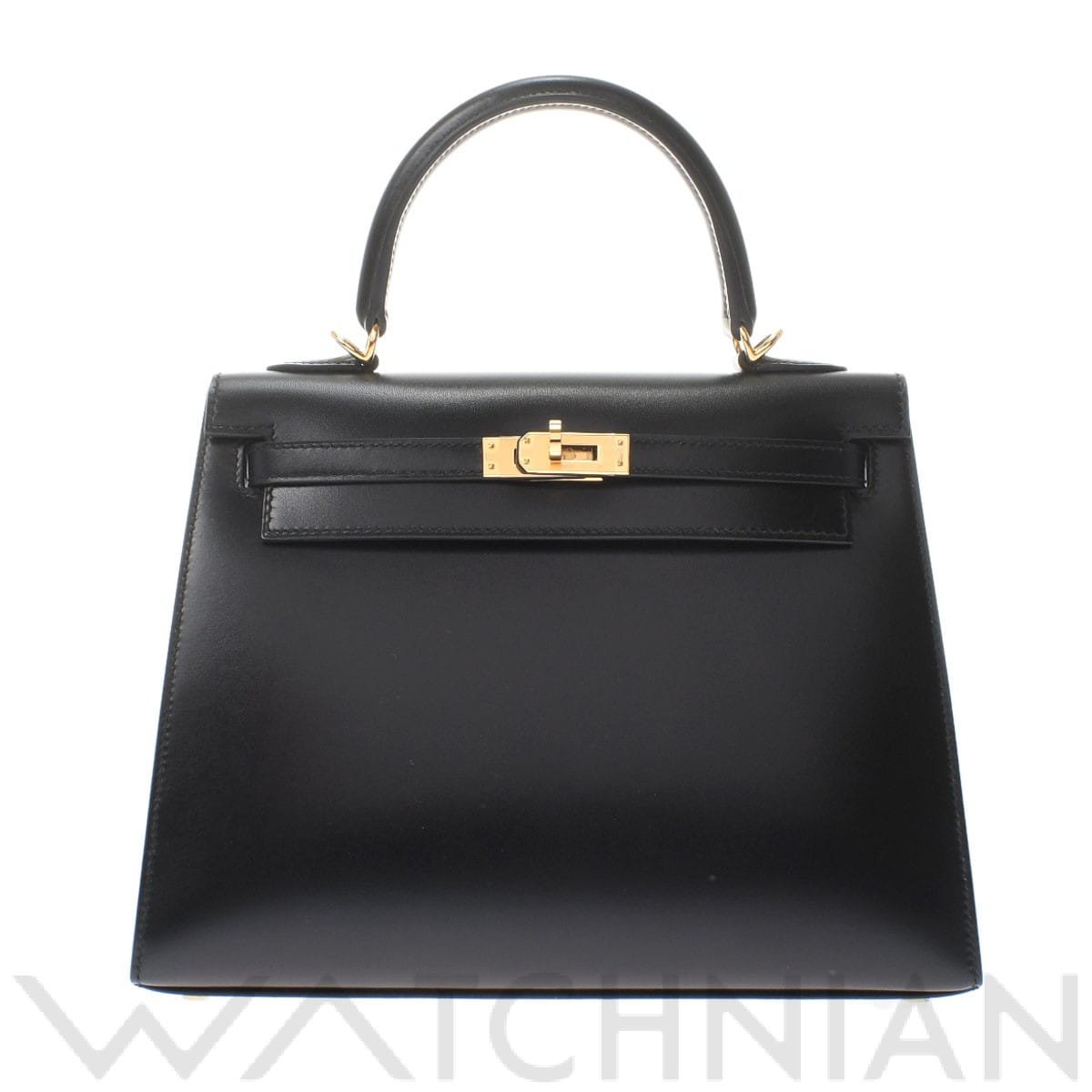 エルメス ケリー 25 外縫い ブラック/ゴールド金具 タデラクト レディース バッグ 【中古】【bag】