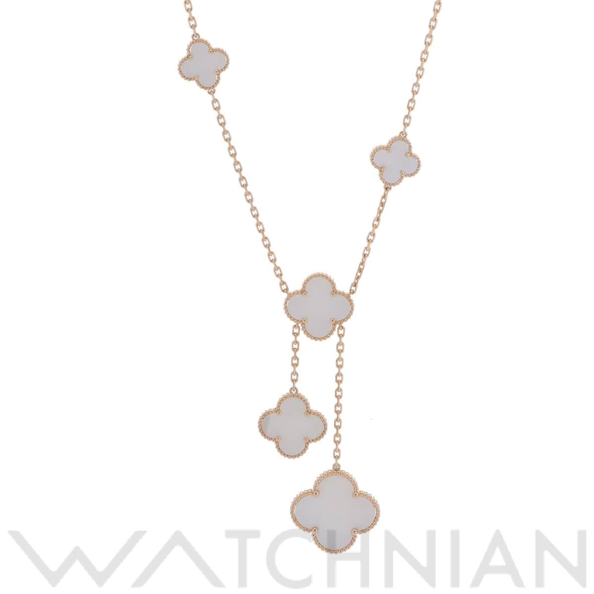 ヴァン クリーフ&アーペル マジックアルハンブラ ネックレス ゴールド VCARD79100 K18イエローゴールド YG/ホワイトシェル レディース ジュエリー 【中古】【jewelry】