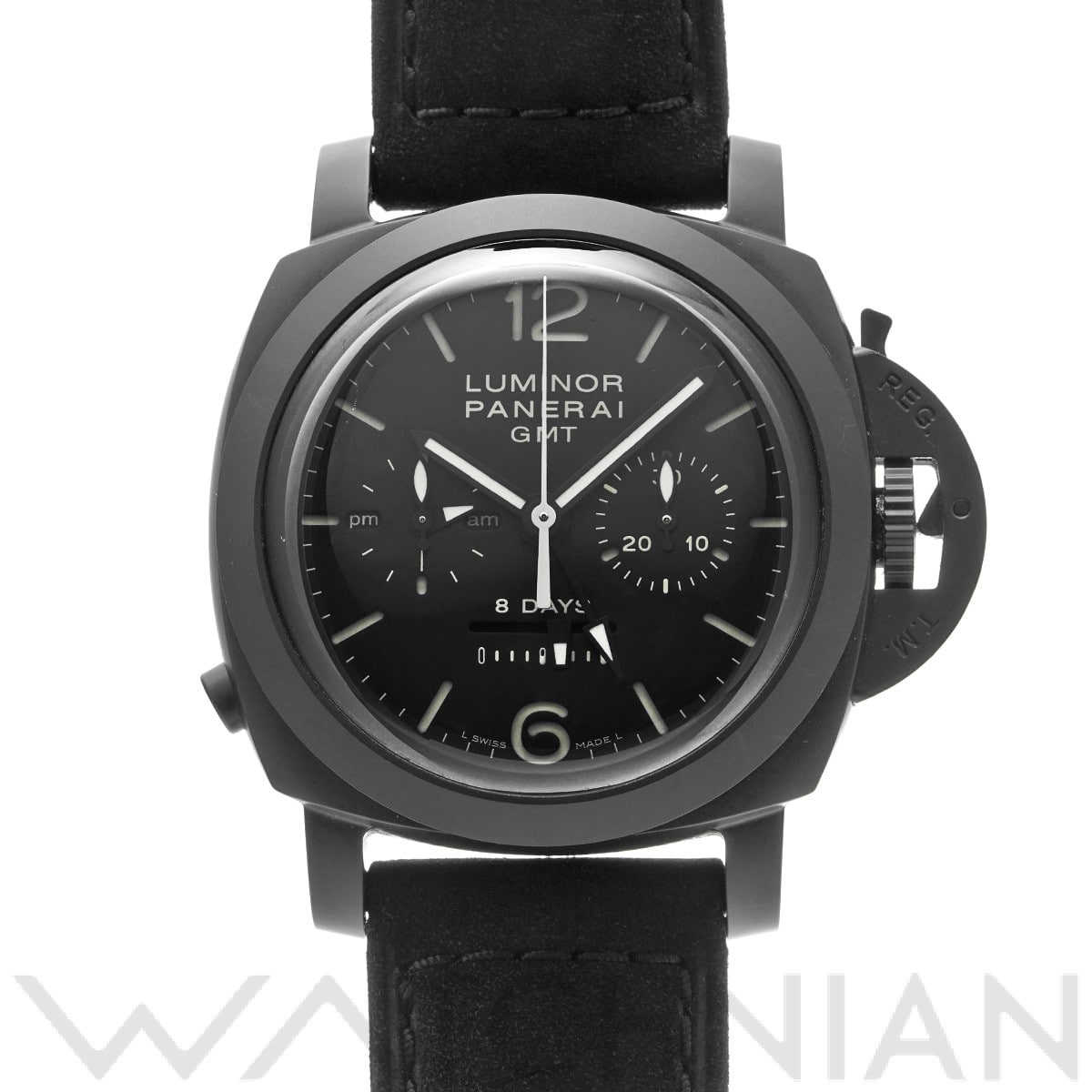 パネライ / PANERAI ルミノール 1950 クロノ モノプルサンテ 8デイズ GMT チェラミカ PAM00317 ブラック メンズ 時計 【中古】【wristwatch】