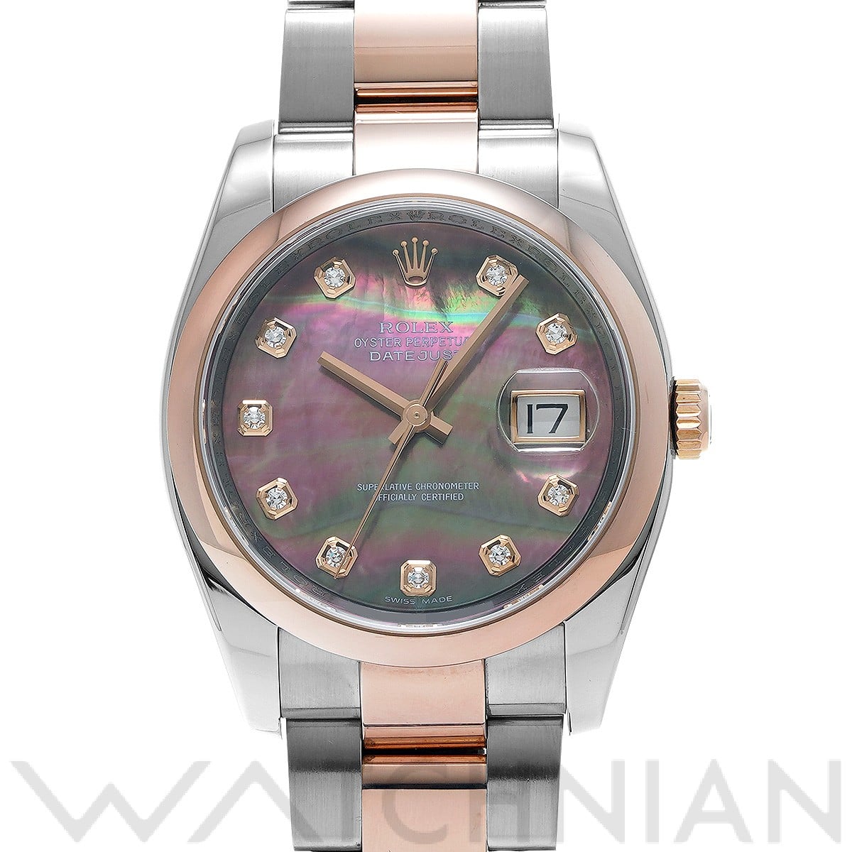 ロレックス デイトジャスト 36 116201NG ブラックシェル/ダイヤモンド メンズ 時計 【中古】【wristwatch】