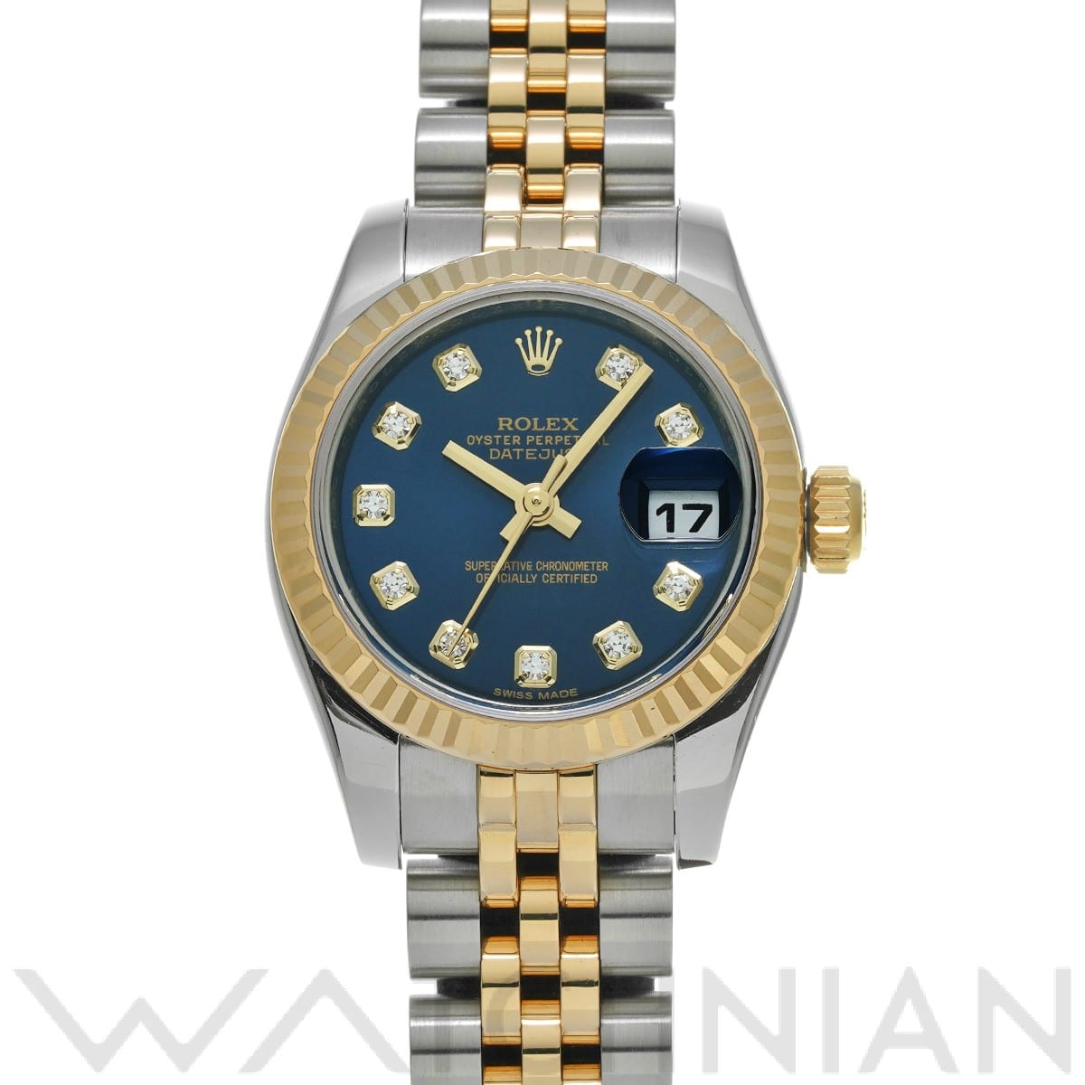 ロレックス レディ デイトジャスト 26 179173G ブルー/ダイヤモンド レディース 時計 【中古】【wristwatch】