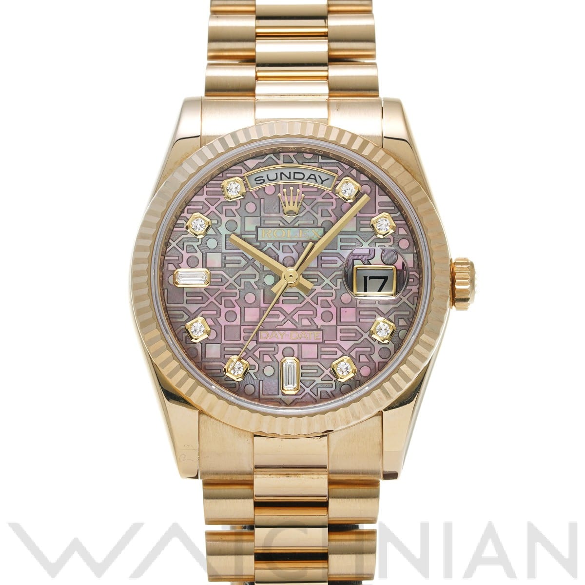 ロレックス デイデイト 36 118238A ブラックシェル/ダイヤモンド メンズ 時計 【中古】【wristwatch】