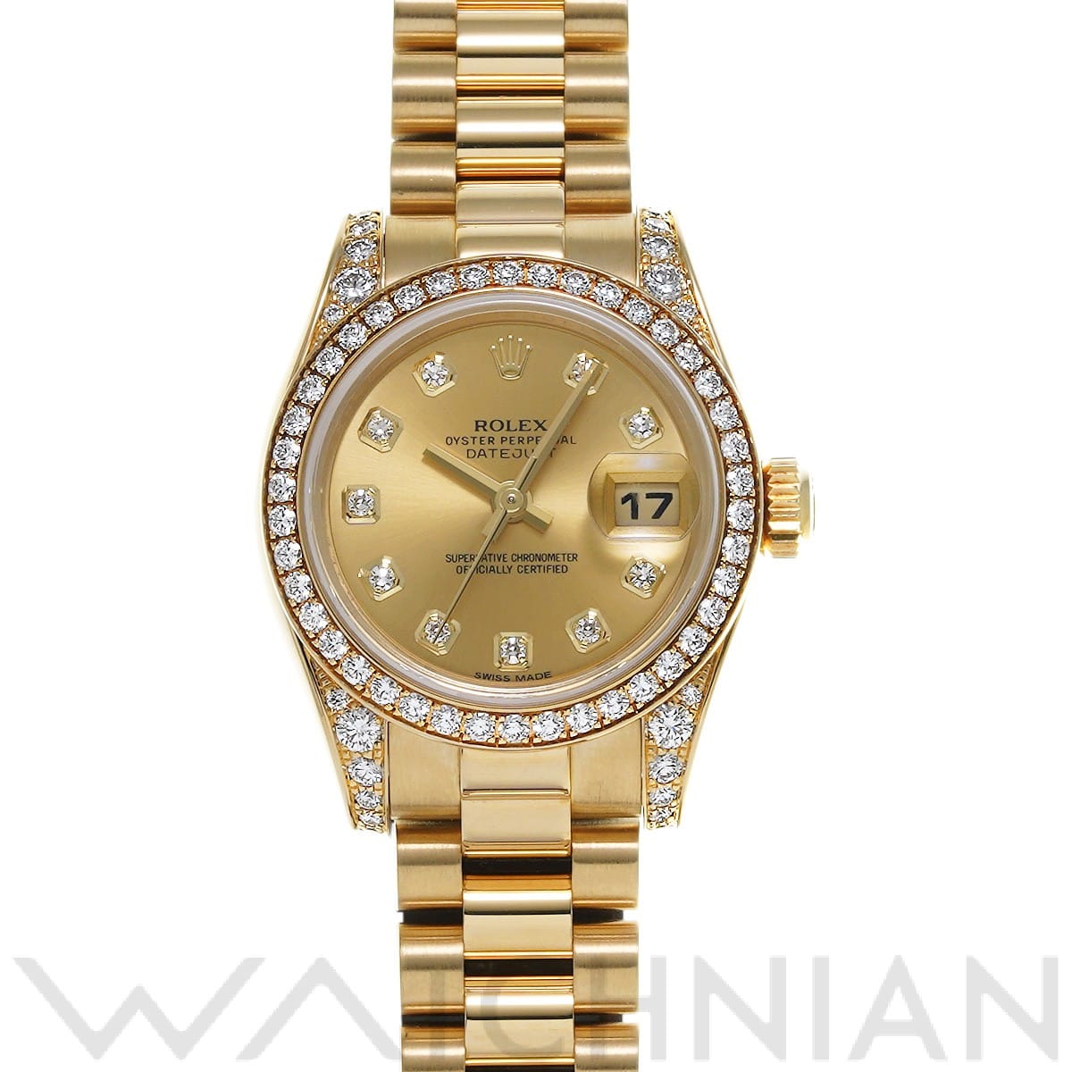 ロレックス レディ デイトジャスト 26 179158G シャンパン/ダイヤモンド レディース 時計 【中古】【wristwatch】