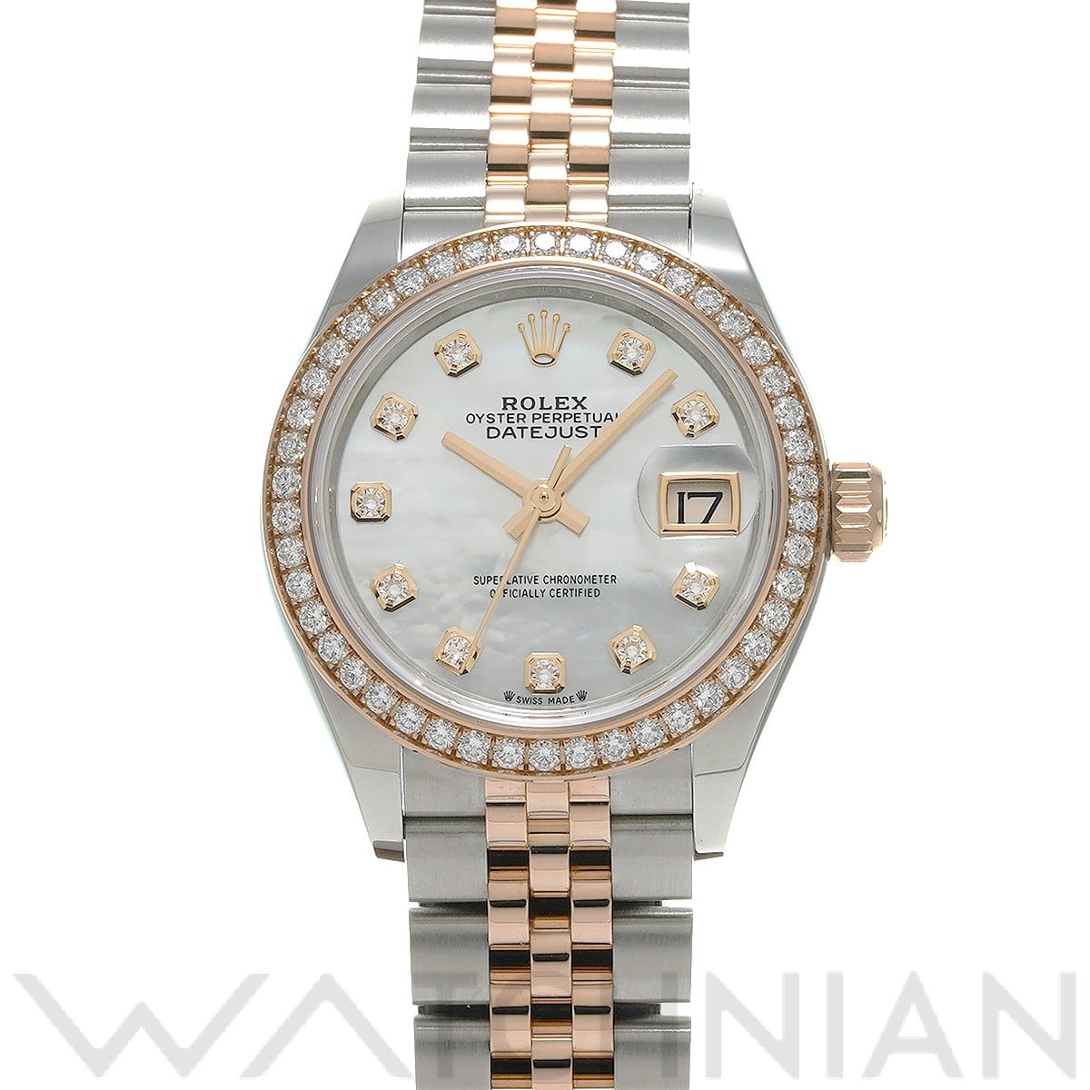 ロレックス レディ デイトジャスト 28 279381RBR ホワイトシェル/ダイヤモンド レディース 時計 【中古】【wristwatch】