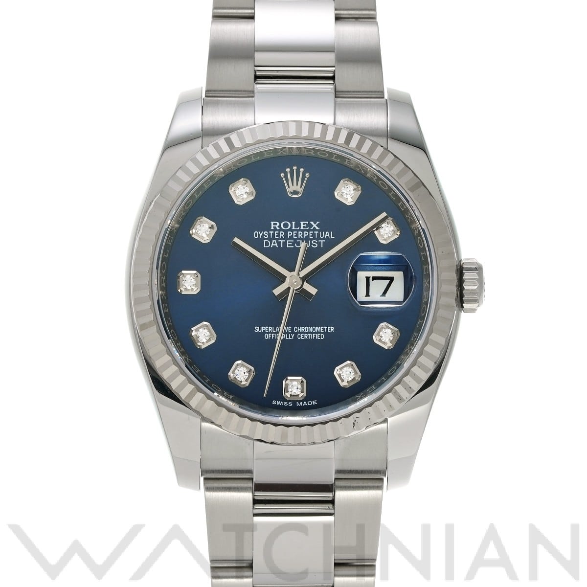 ロレックス デイトジャスト 36 116234G ブルー/ダイヤモンド メンズ 時計 【中古】【wristwatch】