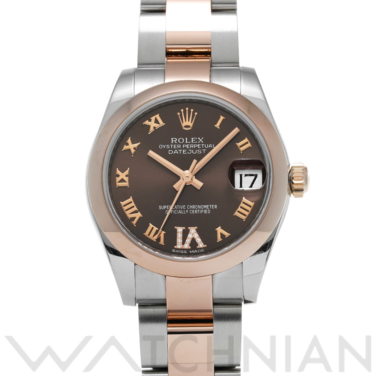 ロレックス デイトジャスト 31 178241 チョコレート/ダイヤモンド ユニセックス 時計 【中古】【wristwatch】
