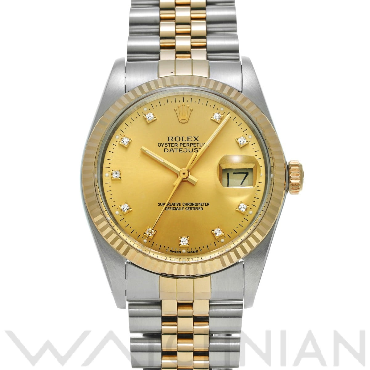 ロレックス / ROLEX デイトジャスト 16013G シャンパン/ダイヤモンド メンズ 時計 【中古】【wristwatch】