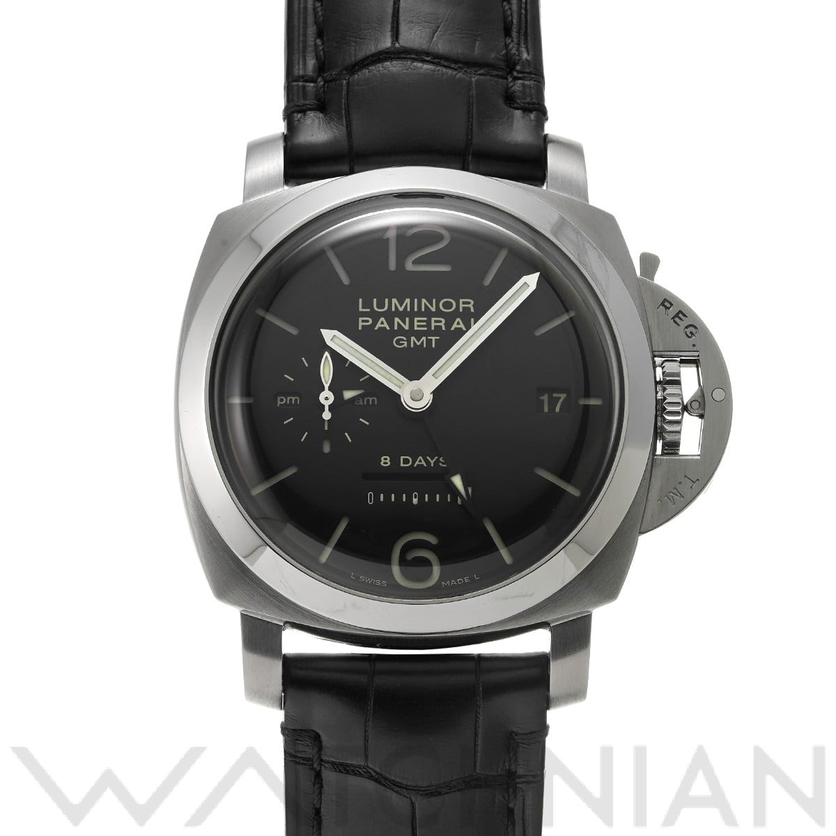 パネライ / PANERAI ルミノール 1950 8デイズ GMT PAM00233 ブラック メンズ 時計 【中古】【wristwatch】