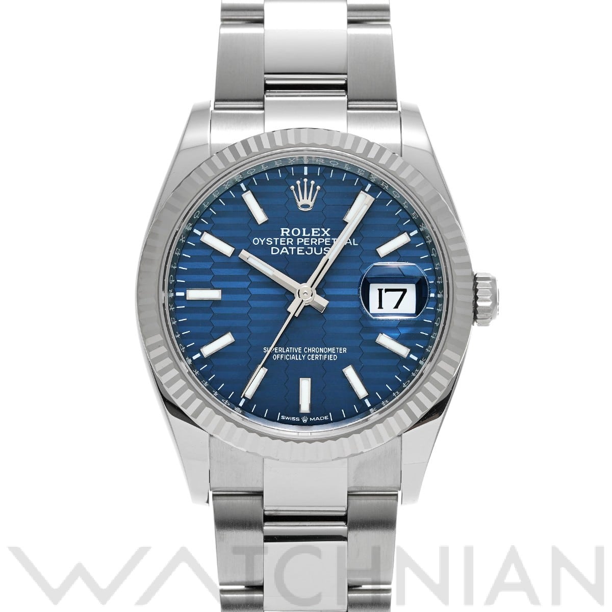 ロレックス デイトジャスト 36 126234 ブライトブルー フルーテッドモチーフ メンズ 時計 【未使用】【wristwatch】