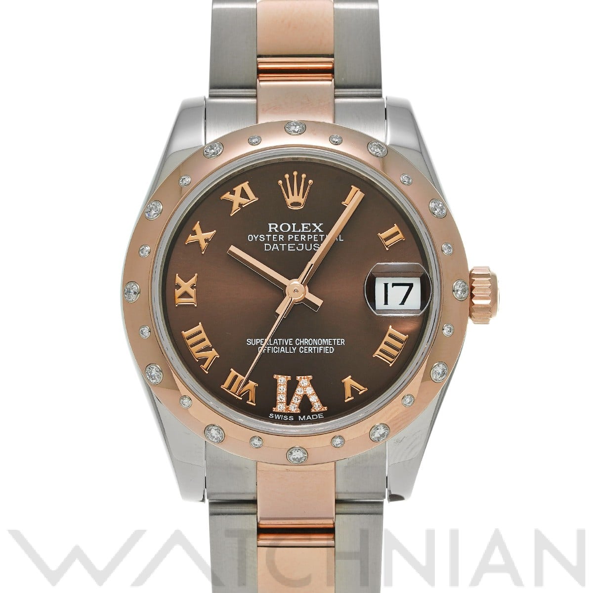 ロレックス デイトジャスト 31 178341 チョコレート/ダイヤモンド ユニセックス 時計 【中古】【wristwatch】