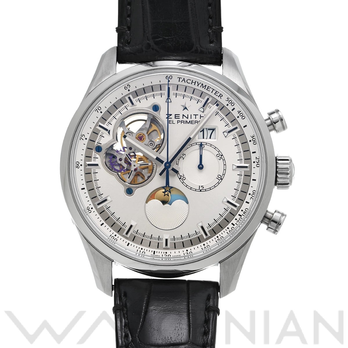ゼニス / ZENITH クロノマスター エル・プリメロ オープン ムーン＆サンフェイズ 03.2160.4047/01.C713 シルバー メンズ 時計 【中古】【wristwatch】
