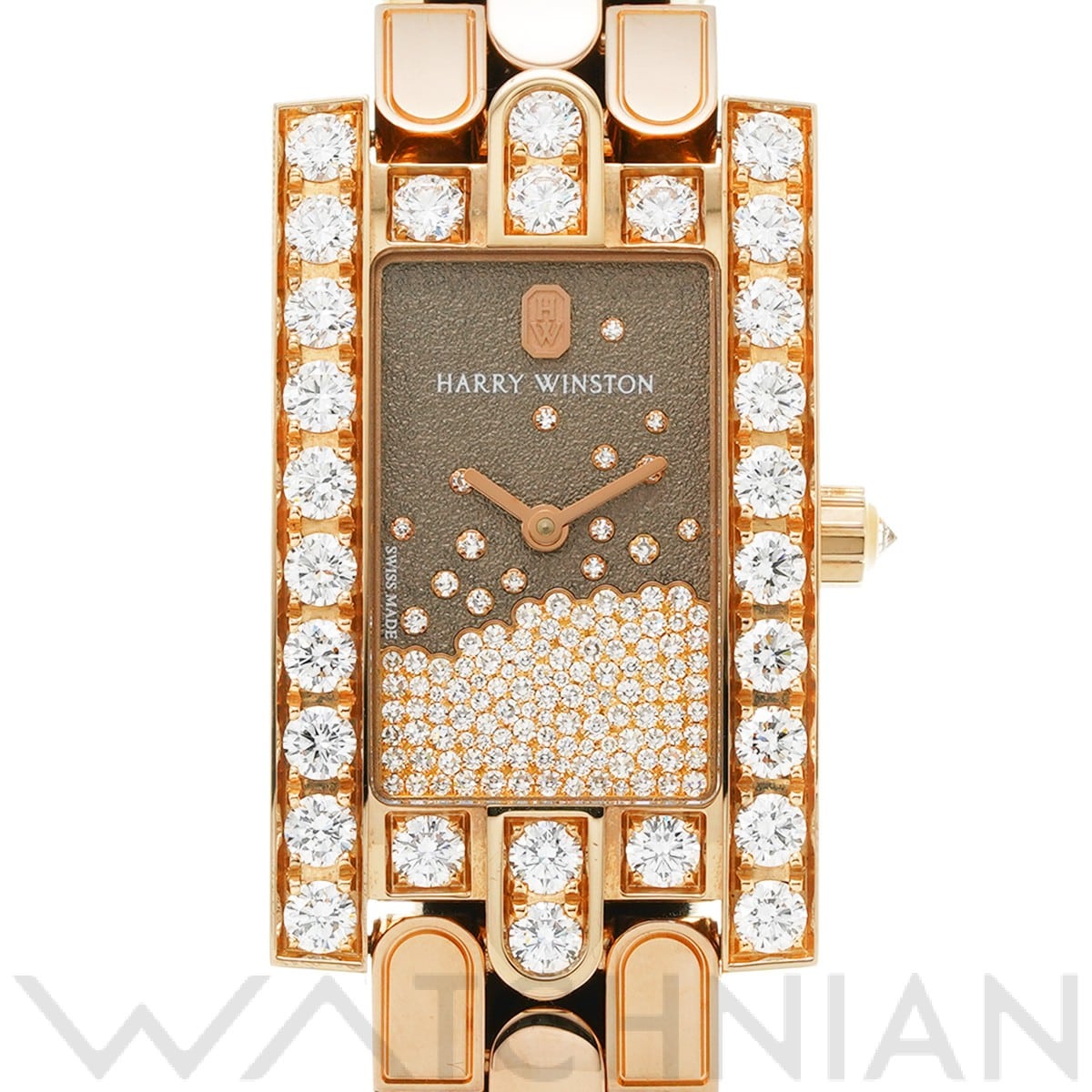 ハリー ウィンストン アヴェニュー クラシック ダイヤモンド ドロップ AVEQHM21RR120 ブラウン/ダイヤモンド レディース 時計 【中古】【wristwatch】