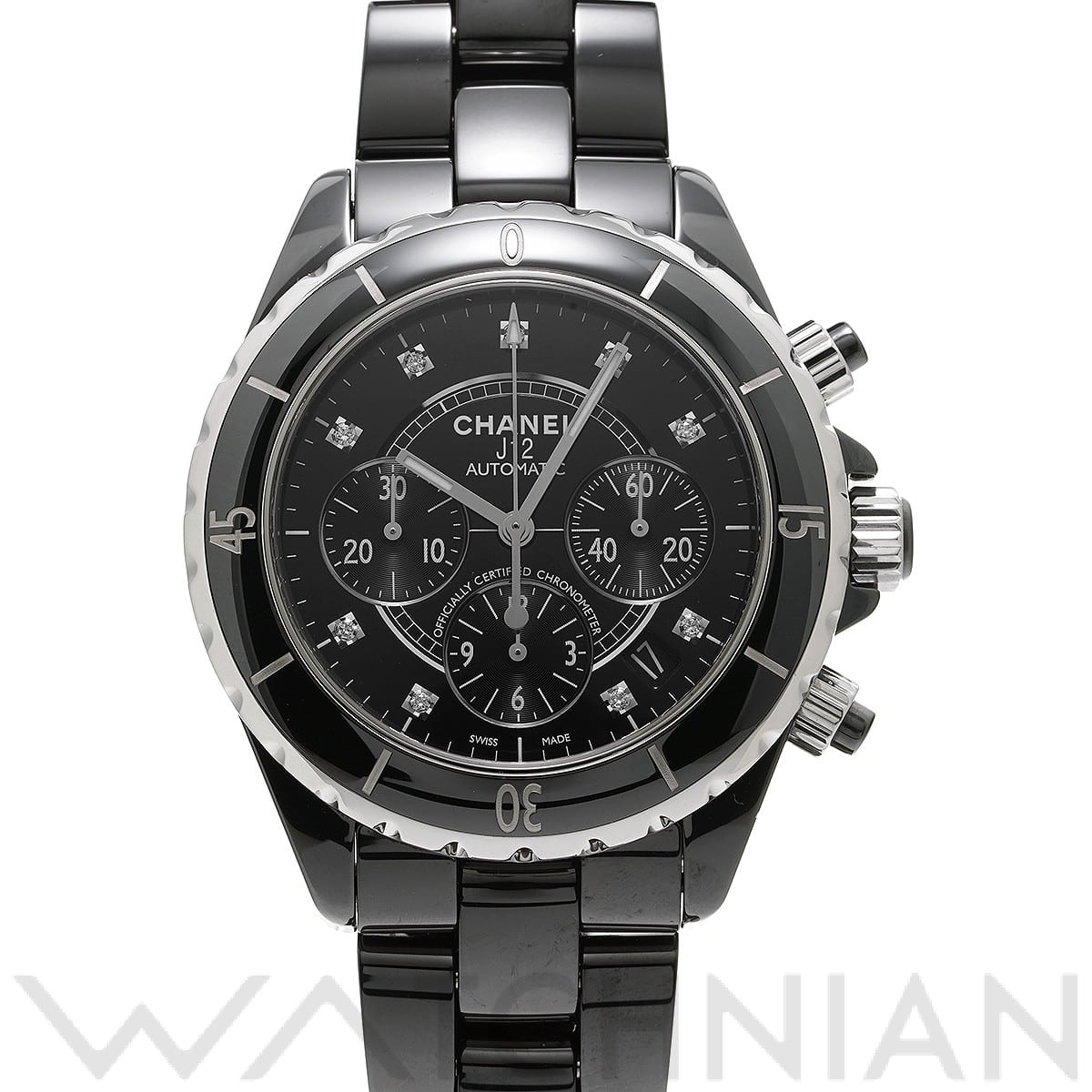 シャネル / CHANEL J12 クロノグラフ 41MM H2419 ブラック/ダイヤモンド メンズ 時計 【中古】【wristwatch】