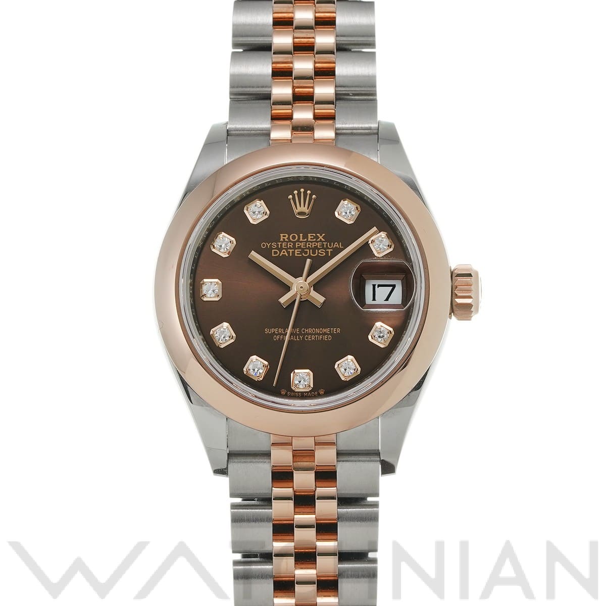 ロレックス レディ デイトジャスト 28 279161G チョコレート/ダイヤモンド レディース 時計 【中古】【wristwatch】