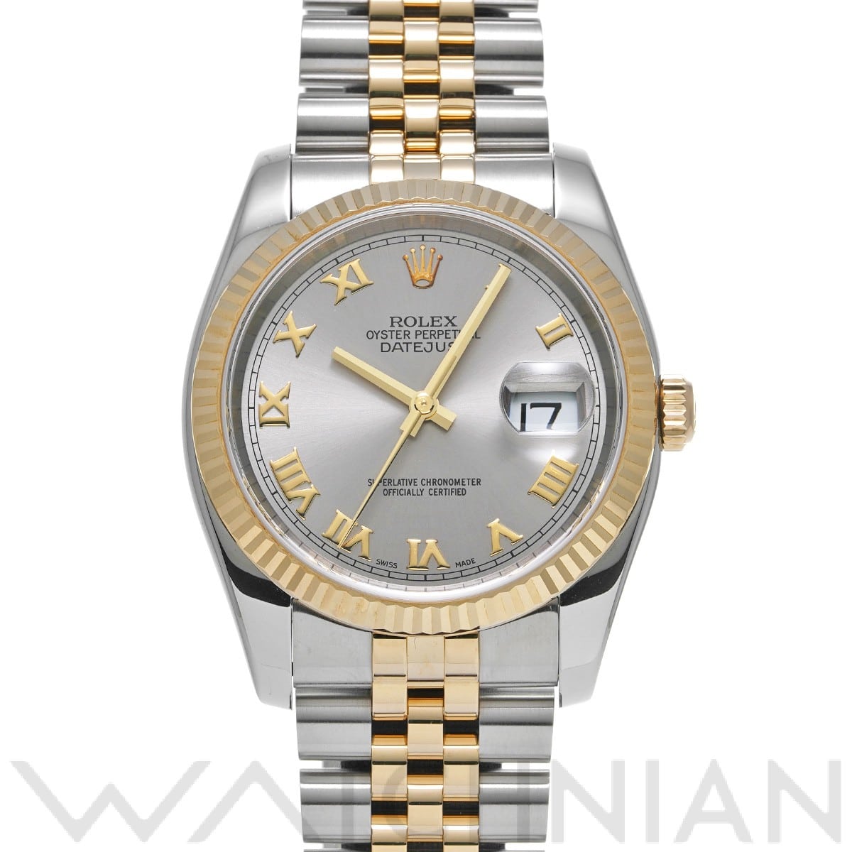 ロレックス デイトジャスト 36 116233 グレー メンズ 時計 【中古】【wristwatch】