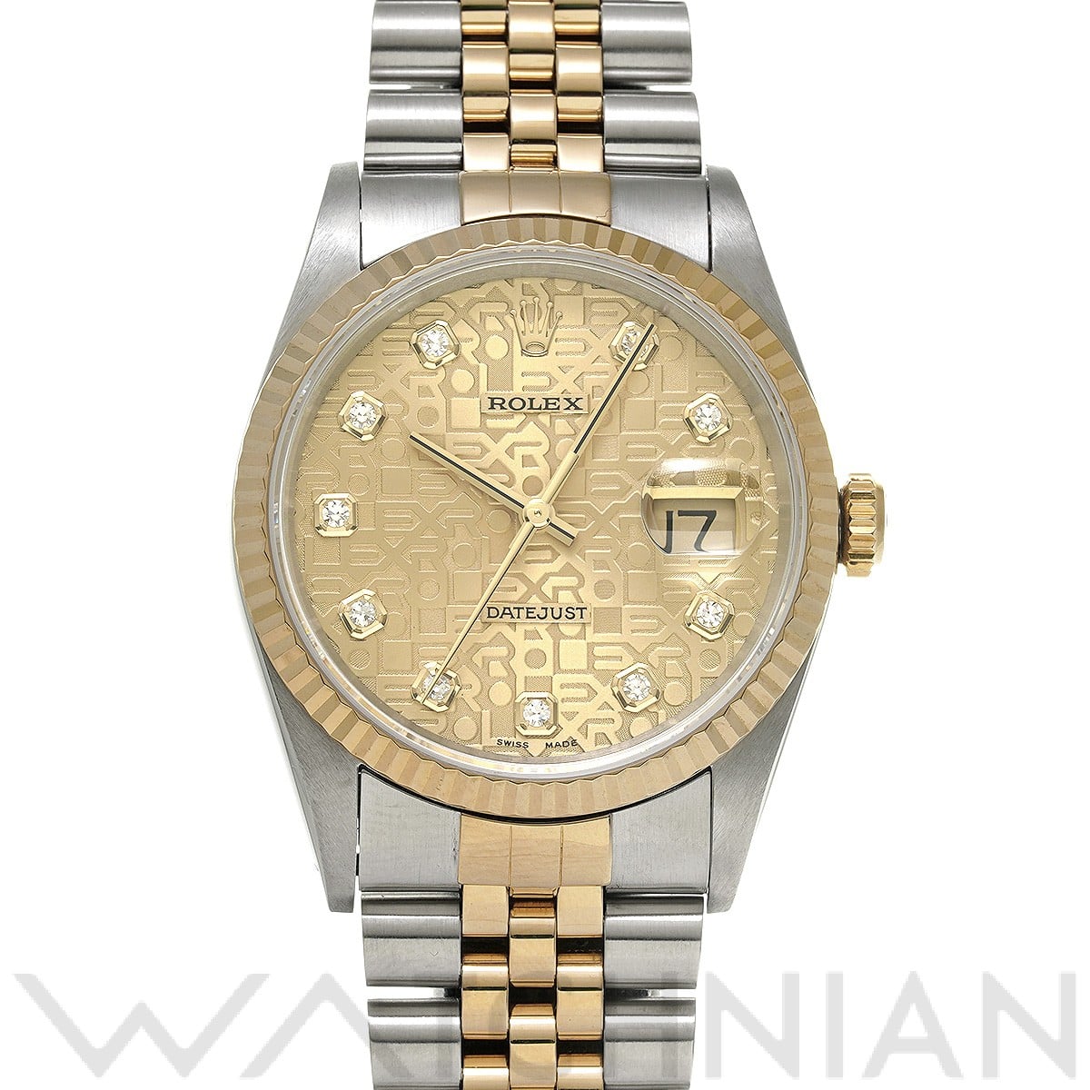 ロレックス デイトジャスト 16233G シャンパンコンピュータ/ダイヤモンド メンズ 時計 【中古】【wristwatch】