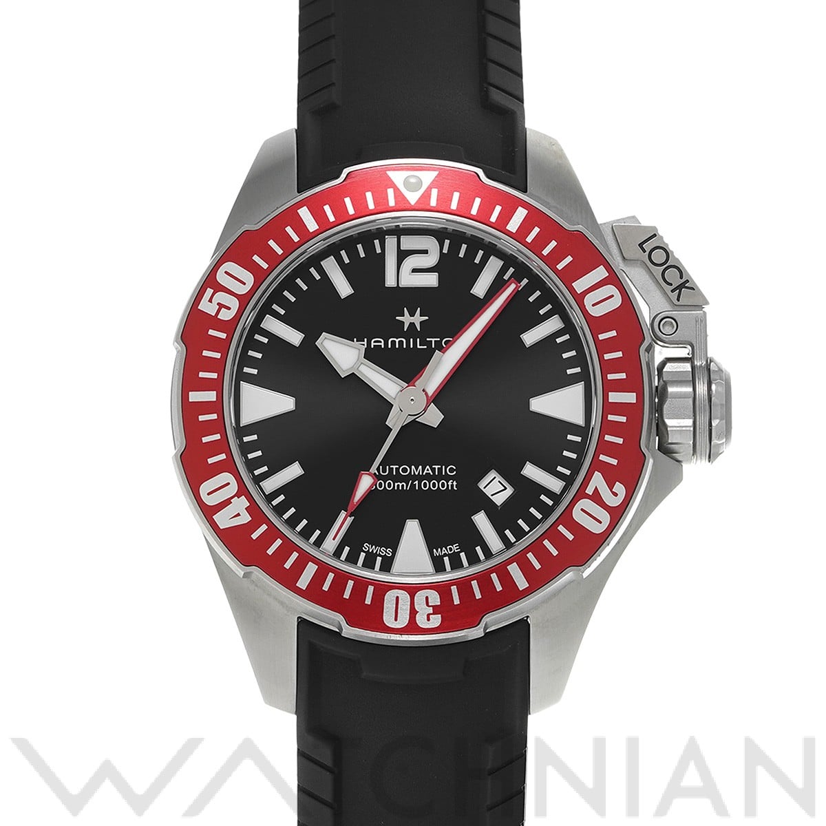 ハミルトン / HAMILTON カーキ ネイビー オープンウォーター オート H77725335 ブラック メンズ 時計 【中古】【wristwatch】