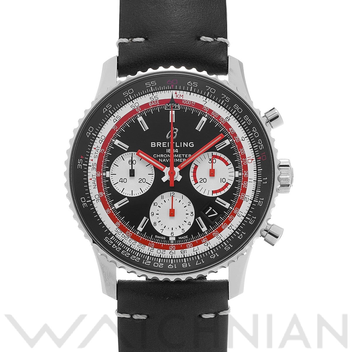 ブライトリング / BREITLING ナビタイマー B01 クロノグラフ 43 スイスエア エディション AB01211B1B1X1 ブラック/シルバー メンズ 時計 【中古】【wristwatch】