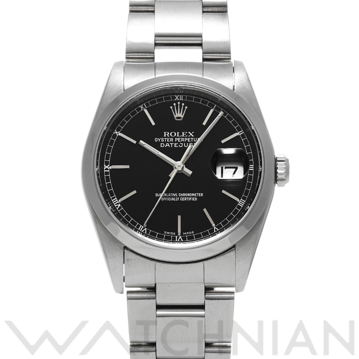 ロレックス デイトジャスト 16200 ブラック メンズ 時計 【中古】【wristwatch】