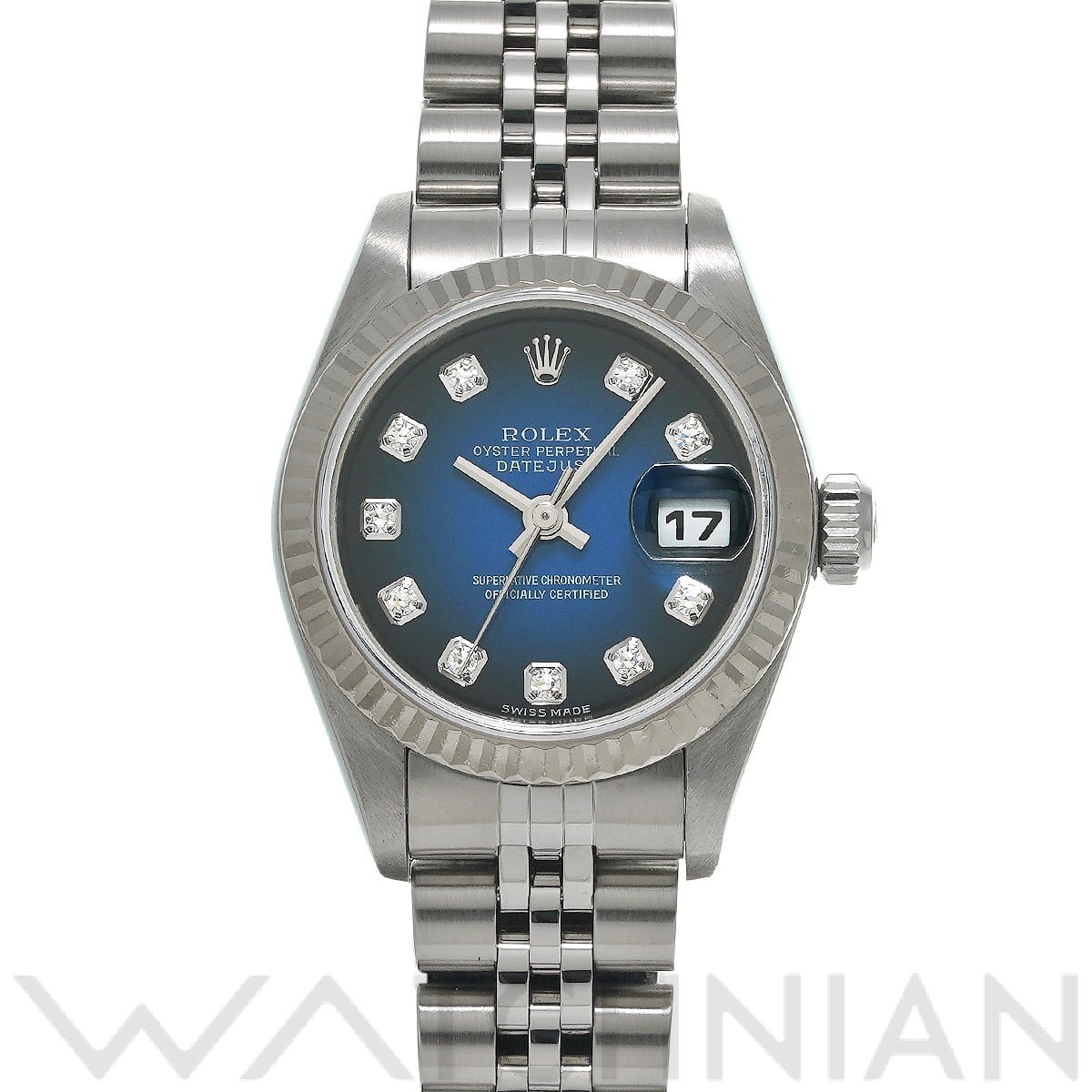 ロレックス デイトジャスト 79174G ブルー・グラデーション/ダイヤモンド レディース 時計 【中古】【wristwatch】